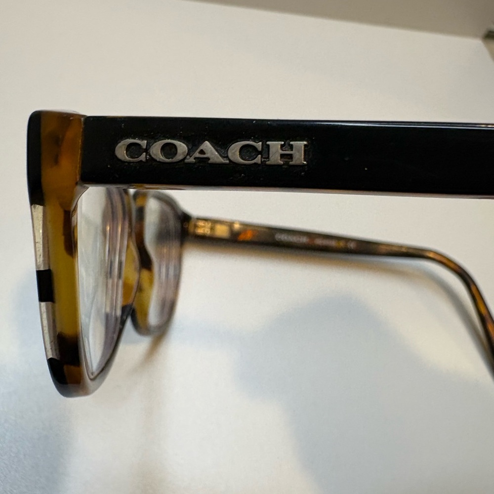COACH EYEGLASSES 5443 (Black Tort Gltr Varsity Stripe) 52•16•140 COACH GLASSES - Picture 8 of 13